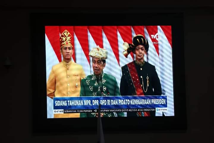 Foto : Presiden Jokowi saat membawwakan pidato kenegaraan pada rapat paripurna DPR RI, MPR RI dan DPD RI